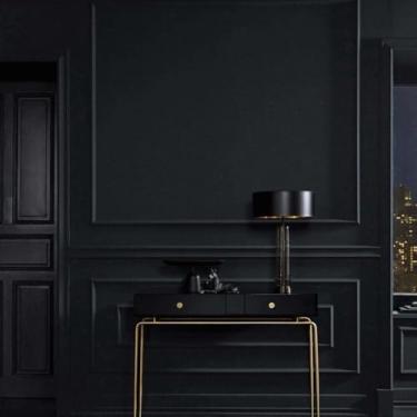 Imagem de Kit com 5 Barras Rodapé de Poliestireno 11cm X 18mm X 2.44m Frisado Mf11 Nmc 12m Preto