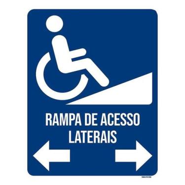 Imagem de Placa Sinalização - Rampa De Acesso Lateraiss 27X35 - Sinalizo