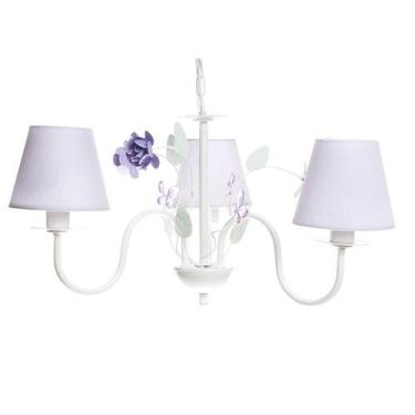 Imagem de Lustre 3L Floral Lilás Quarto Bebê Infantil Menina - Potinho de mel