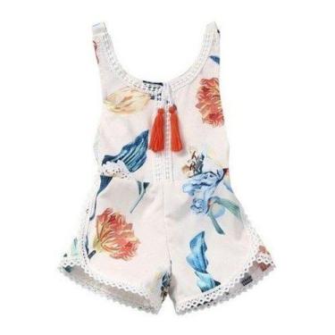 Imagem de Macacão Infantil Menina Criança Pantacourt Florido - anjo da mamãe, Br