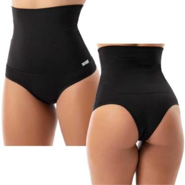 Imagem de Kit 2 Calcinha Cintura Alta Segura Barriga Feminino Cinta Modeladora C