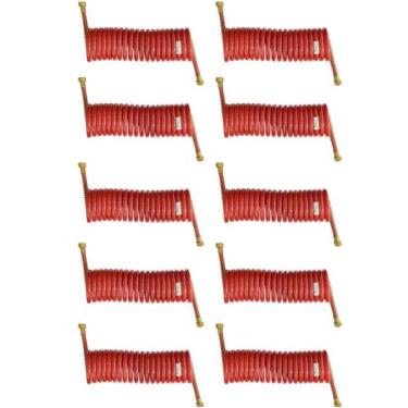 Imagem de 10 Mangueira Espiral Carreta Para Freio A Ar Caminhão Vermelha 5,5mts 