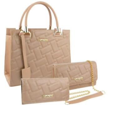 Imagem de Bolsa Feminina Transversal Moda + Bolsa Flap + Carteira - Selfie Store