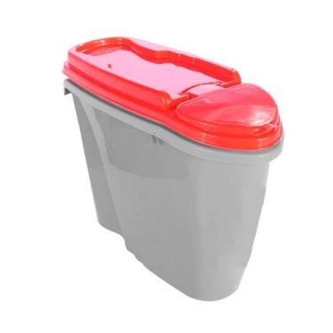 Imagem de Porta Ração Plast Pet Home Dispenser Vermelho - 8 litros