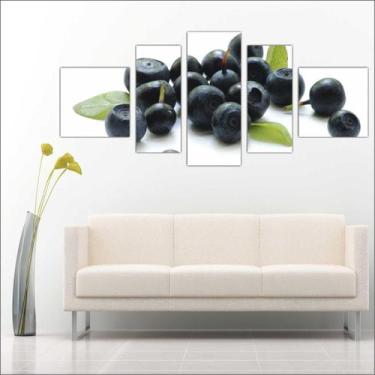 Imagem de Quadro Decorativo Frutas Açaí Restaurantes Cozinha 5 Peças TT22 - Vita