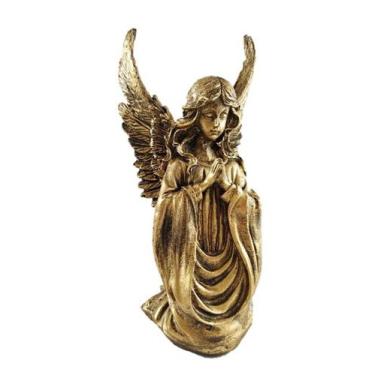 Imagem de Estatueta Anjo Protetor De Resina Cor Dourado Premium - Decore Casa