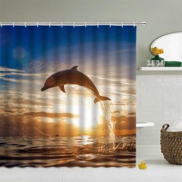 Imagem de Praia Mar Palmeiras Cortinas de Chuveiro Cenário Cortinas de Banheiro Impermeáveis Com Ganchos Decoração de Casa Tela de Banho Lavável,sy736,W300xH180cm