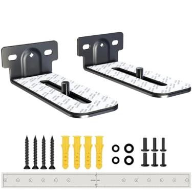 Imagem de Agandax Suporte de parede Soundbar Suporte universal Soundbar Prateleira Profundidade ajustável para Bose, Samsung, Vizio, LG, Dolby Atmos Soundbars (Preto: V01)