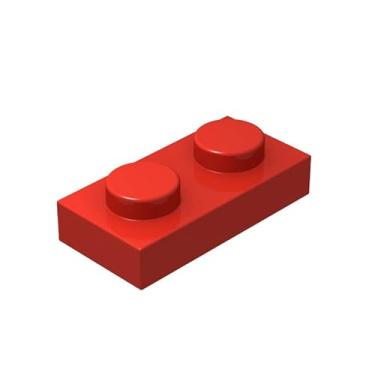 Imagem de Classic Red Plates Bulk, Red Plate 1x2, Building Plates Flat 100 Piece, Compatible with Lego Parts and Pieces: 1x2 Red Plates(Color: Red)