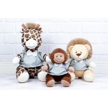 Imagem de Trio Safári Misto Pelúcia P/Nichos Leão, Macaco E Elefante. (CINZA)