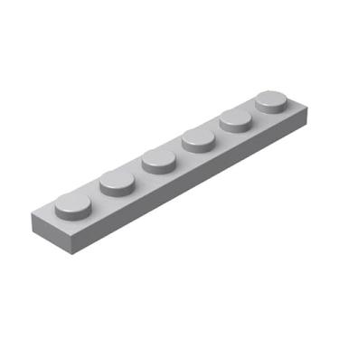 Imagem de Classic Grey Plates Bulk, 100 Piece Flat Building Plates, Compatible with Lego Parts: 1x6 Light Gray