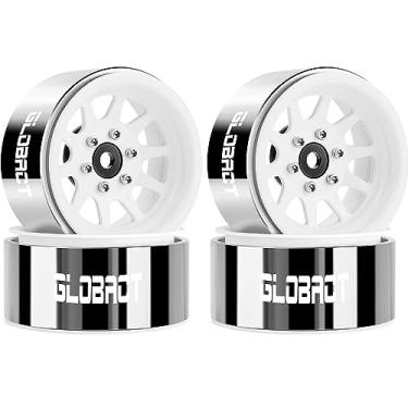 Imagem de GLOBACT 1.9 Beadlock Wheels Rims RC Wheel Hub for TRX4 TRX6 Axial SCX10 I II III Pro Redcat 1/10 RC Crawler Upgrade Accessories (4Pcs White)