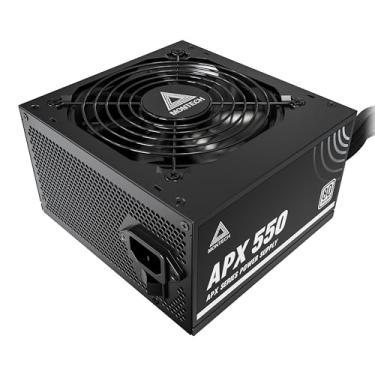 Imagem de MONTECH Fonte de alimentação não modular APX 550W-80 Plus com certificação BRANCO Intel ATX12V-DC-para-DC - Design de cabo plano para melhorar a eficiência térmica - Ventilador de 120 mm - Garantia de