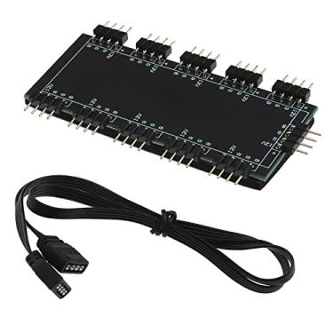 Imagem de ECSiNG Hub de ventilador RGB de 10 canais – Cabo de extensão de ventilador de chassi de 10 portas para resfriamento de CPU e divisor de LED RGB da placa-mãe