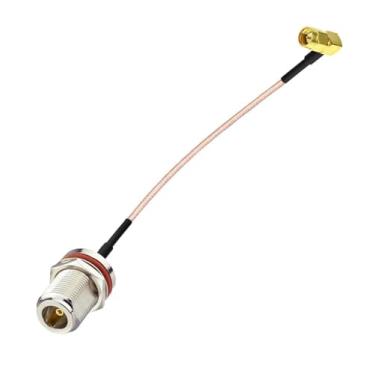Imagem de Cabo coaxial DHT Electronics RF coaxial conjunto SMA macho ângulo reto para N fêmea anteparo 30 cm