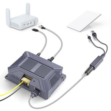 Imagem de XLTTYWL Kit adaptador Starlink Mini 12V, 150W 3 em 1 GigE Passivo e Proteção ESD Mini Starlink 12v com saída de alimentação USB e tipo C e conversor DC Step Up DC 9-36V/200W para Starlink Mini Dishy