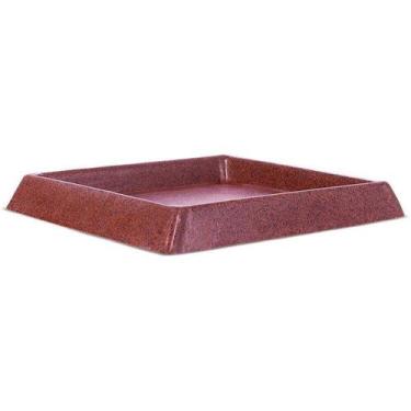 Imagem de Conjunto de 10 Pratos para Vaso de Plantas Quadrado 21 Afort Marrom