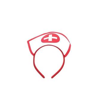 Imagem de Kit 3un Tiara Enfermeira Arco Vermelho com Cruz Fantasia - Blook, Bran