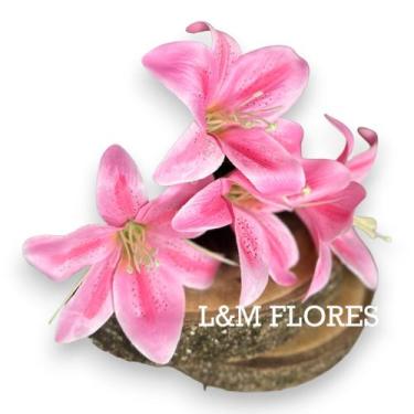 Imagem de Kit De 5 Buquês Cores Novas De Lírio Artificial Com 5 Flores - LM, Ros