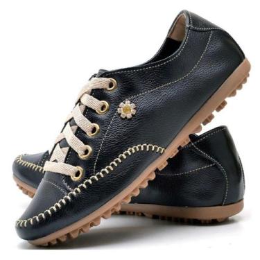 Imagem de Sapatenis Tenis Casual KRN Shoes de Couro com Costura Manual e Detalhe