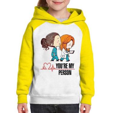 Imagem de Moletom Infantil You're My Person - Foca na Moda, Branco, Amarelo, 10