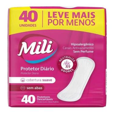 Imagem de Protetor Diario Mili Cobertura Suave com 40 Protetetores Descartáveis
