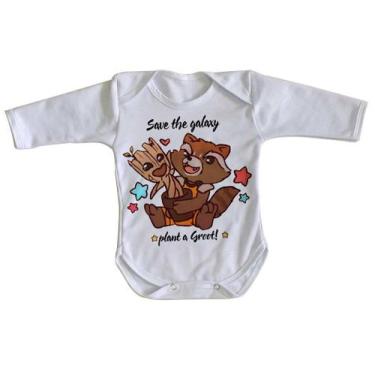 Imagem de body nenê criança roupa bebê manga longa Salve galáxia - Empório Dutra