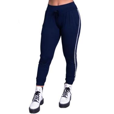 Imagem de Calça Ribana Feminina Com Listra Lateral Casual - Bella Fiore Modas, G