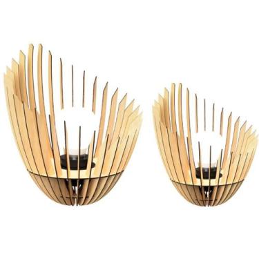 Imagem de Luminária de Chão El Salvador MDF Luminária - CORALISA, MDF CRU, Kit c