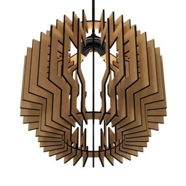 Imagem de Luminária Teto tipo Pendente DALLAS MDF - Completa - CORALISA, MDF CRU