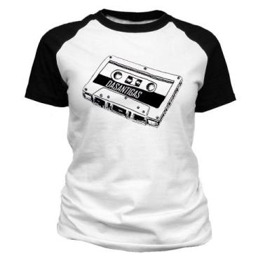 Imagem de Camiseta Feminina - Fita K7. - DASANTIGAS, Branco, Preto, PP