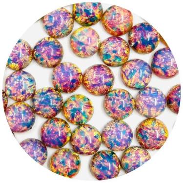Imagem de Colagem Pedra Cristal 11mm Cabochon Lilás Irisado 20pçs 30g - Macall