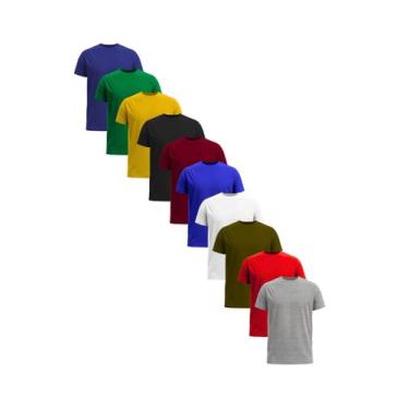 Imagem de Kit Com 12 Camisetas Básicas Lisas Poliéster Masculina - TLT, GG, Sort