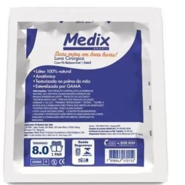 Imagem de Luva cirurgica latex c/po  tam 8.0 par 5930 -medix