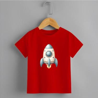 Imagem de Camiseta Infantil Menino Blusa Foguete 100% Algodão Confortável - NoBr