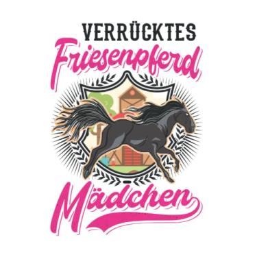 Imagem de Friesenpferd Notizbuch: Verrücktes Friesenpferd Mädchen Friesen Pferd / 6x9 Zoll / 120 gepunktete Seiten