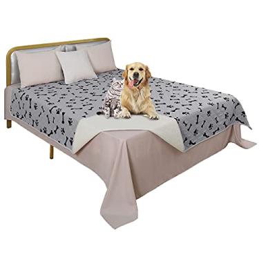 Imagem de nanbowang Cobertores impermeáveis para cama de cachorro, almofadas antiderrapantes para cães grandes, almofadas de treinamento com absorção de água (cinza 5282)