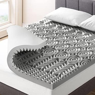 Imagem de Best Price Mattress Topper de colchão de espuma viscoelástica de 7,6 cm com infusão de carvão de bambu, controle de odor e umidade, certificado CertiPUR-US, completo (5ZMF-BC3F)