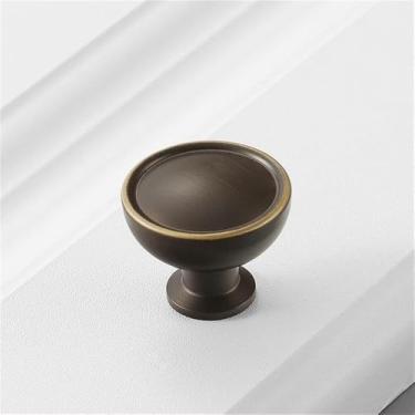 Imagem de Puxador de porta de armário de cobre puro, simples, dourado francês, sólido, retrô, moderno, americano, com furo único, bronze, CHINA