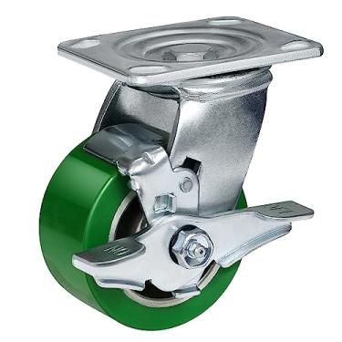 Imagem de HANDSAMMU Rodas de rodízio de 10 cm - rodízios resistentes, roda de poliuretano em alumínio com capacidade de até 362 kg - amplamente utilizada em caixa de ferramentas, oficina, garagem, caminhões