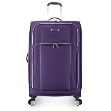 Imagem de Traveler's Choice Mochila expansível Lares Softside com rodas giratórias, roxo, verificada 81 cm, Roxa, Checked 31-Inch, Mochila expansível Lares Softside com rodas giratórias