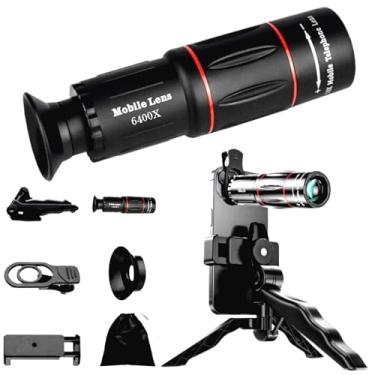 Imagem de Lente teleobjetiva de foco longo 64X para iPhone e Android, lente de câmera de celular Zoom com clipe de telefone para tirar fotos e vídeos.