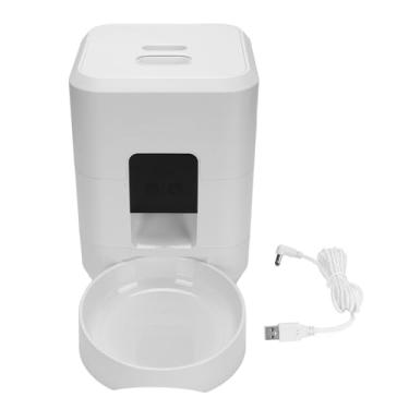 Imagem de Alimentador de Gatos Automáticos, Dispensador Automático de Alimentos Secos Convenientes Com Alimentador de Cães Elétricos para Vários Animais de Estimação Cães Pequenos (WHITE)