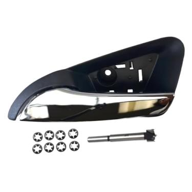 Imagem de PT Auto Warehouse GM-2216MA-RL - Maçaneta interna interna interna, caixa preta com alavanca de acabamento cromado - traseira esquerda (lado do motorista)