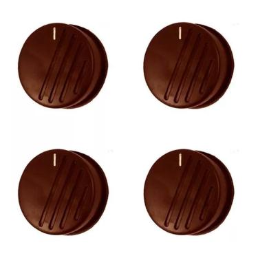 Imagem de Botão Para Fogão Dako Magister Redondo Com Trava Marron 4Pcs