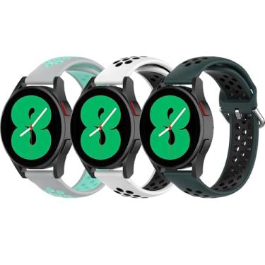 Imagem de QIEMUTER 3 pulseiras de relógio compatíveis com Samsung Galaxy Watch 7/6 / 5/4 de 40 mm e 44 mm, compatíveis com Watch 6 Classic de 43 mm e 47 mm/Watch 5 Pro de 45 mm/Watch 4 Classic/Active 2 de