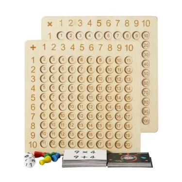 Imagem de Jogo de tabuleiro de adição de multiplicação Montessori de madeira Asw
