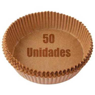 Imagem de Kit 50 Forma Redonda Protetor Fritadeira Airfryer Papel Descartável 20