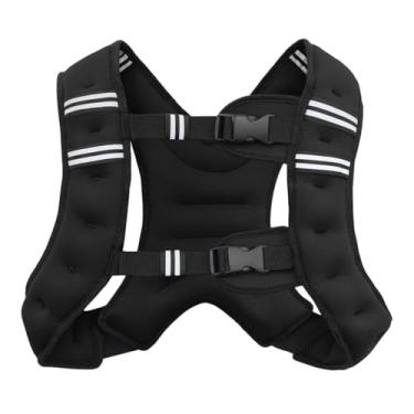 Imagem de Deevoka Fitness ajustável de ginástica de ginástica de coletes com pesos ponderados para adultos com faixa refletiva para treinamento de força, Preto 8lb