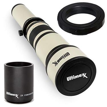 Imagem de Ultimaxx Conjunto de lentes teleobjetivas zoom 650-1300 mm (com 2x teleconversor 1300-2600 mm) para Canon EOS 7D II, 6D II, 5D III, 5D IV, 5Ds, 1Ds, 80D, 90D, 77D, 70D, 60D, T7, T7i, T6s, T6i, T6,